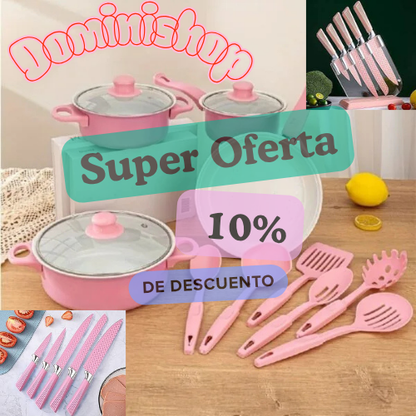 🍳✨ COMBO DE COCINA ELEGANCE ROSÉ!